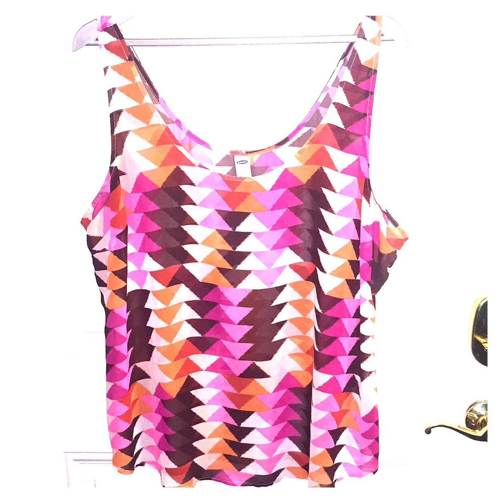 Old Navy fun print sheer tank size XXL